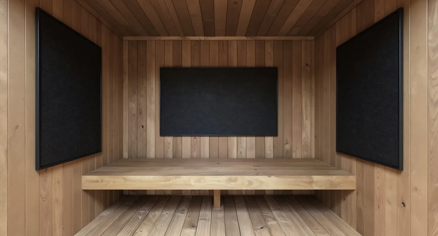 Miran interijer IR Sauna s integriranim infracrvenim panelima i Blick prema prirodi
