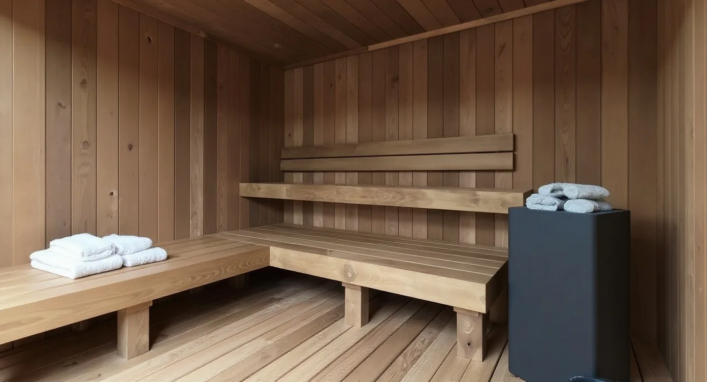KUBIQ outdoor wellness prostor u večernjem ambijentu kao dio tjednog Sauna rituala